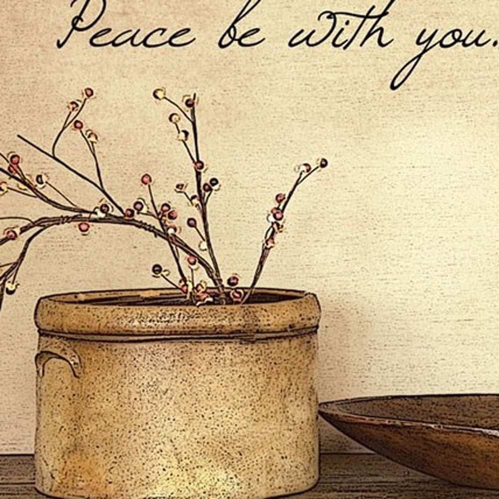 Peace Be with You Black Framed Print Wall Art - Homeroots - Flyclothing LLC