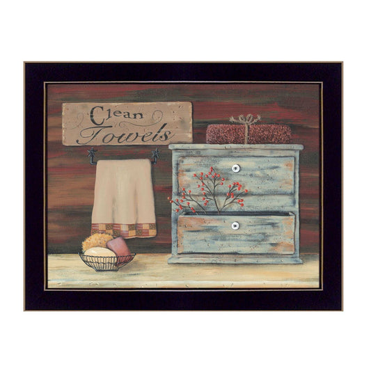 Clean Towels Black Framed Print Bathroom Wall Art - Homeroots - Flyclothing LLC