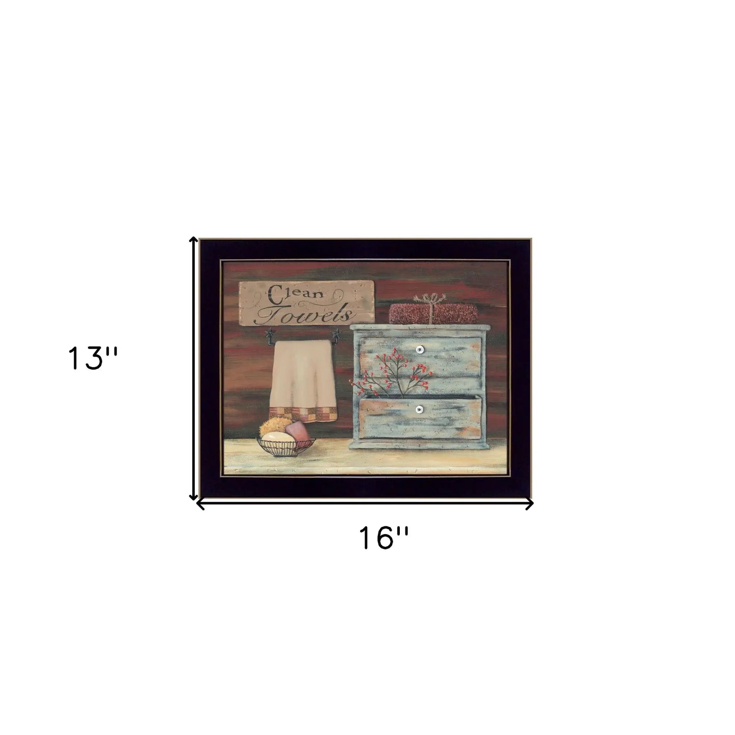 Clean Towels Black Framed Print Bathroom Wall Art - Homeroots - Flyclothing LLC