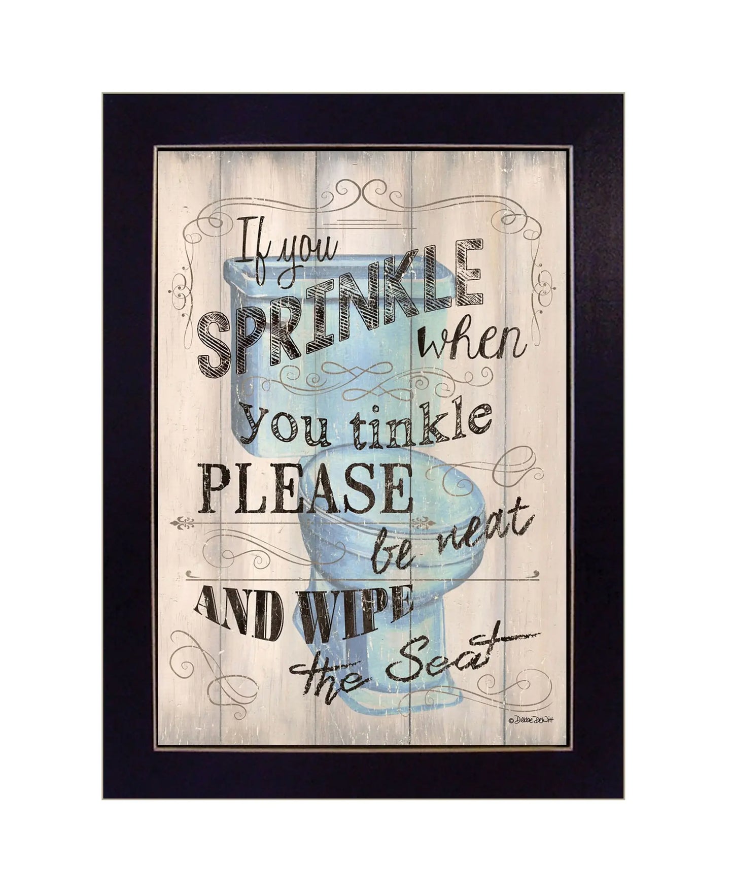 If You Sprinkle When You Tinkle Black Framed Print Bathroom Wall Art - Homeroots - Flyclothing LLC