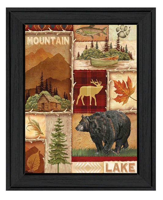 Lodge Collage I Black Framed Print Wall Art - Homeroots - Flyclothing LLC