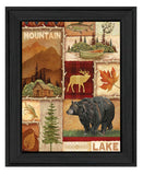 Lodge Collage I Black Framed Print Wall Art - Homeroots