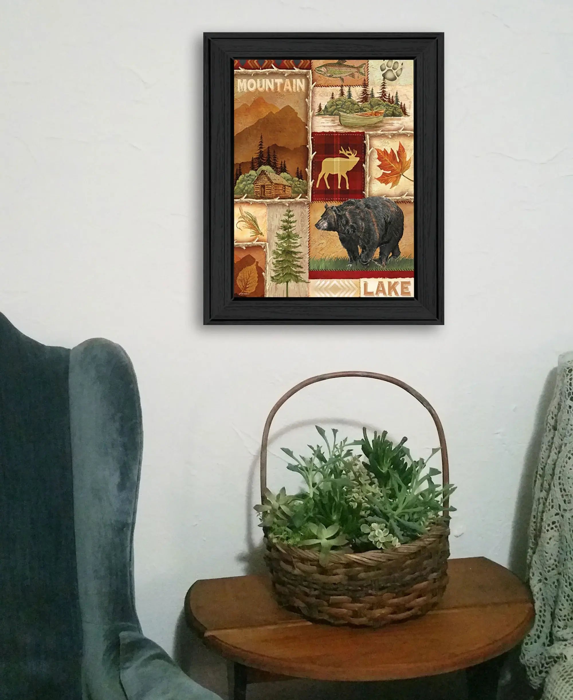 Lodge Collage I Black Framed Print Wall Art - Homeroots - Flyclothing LLC