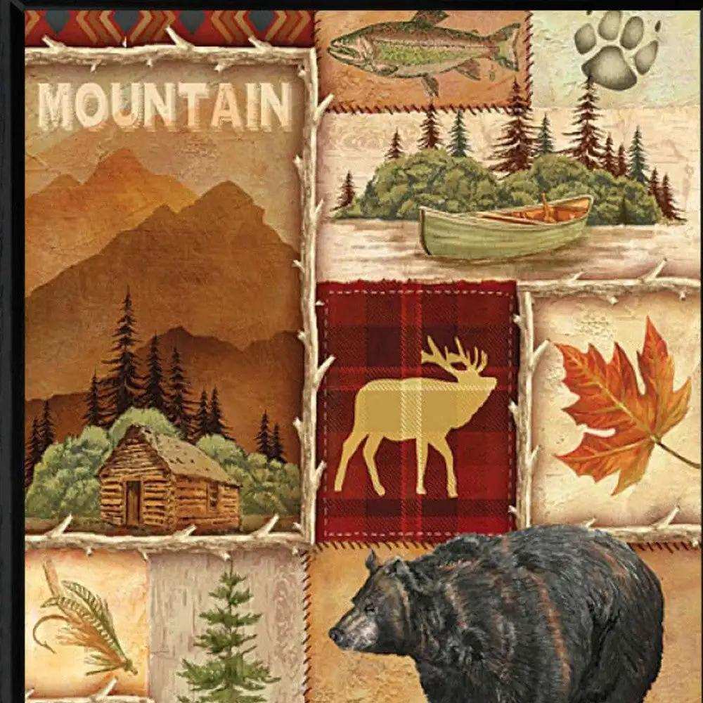 Lodge Collage I Black Framed Print Wall Art - Homeroots - Flyclothing LLC