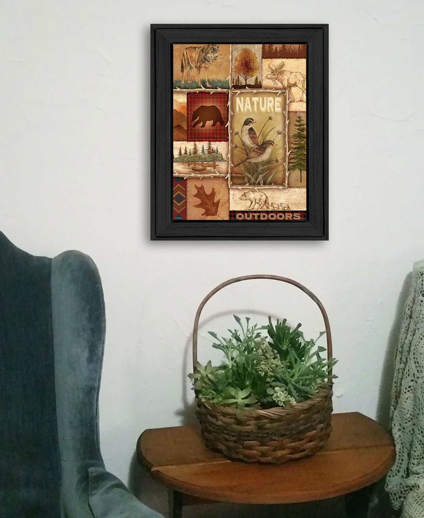 Lodge Collage II Black Framed Print Wall Art - Homeroots - Flyclothing LLC