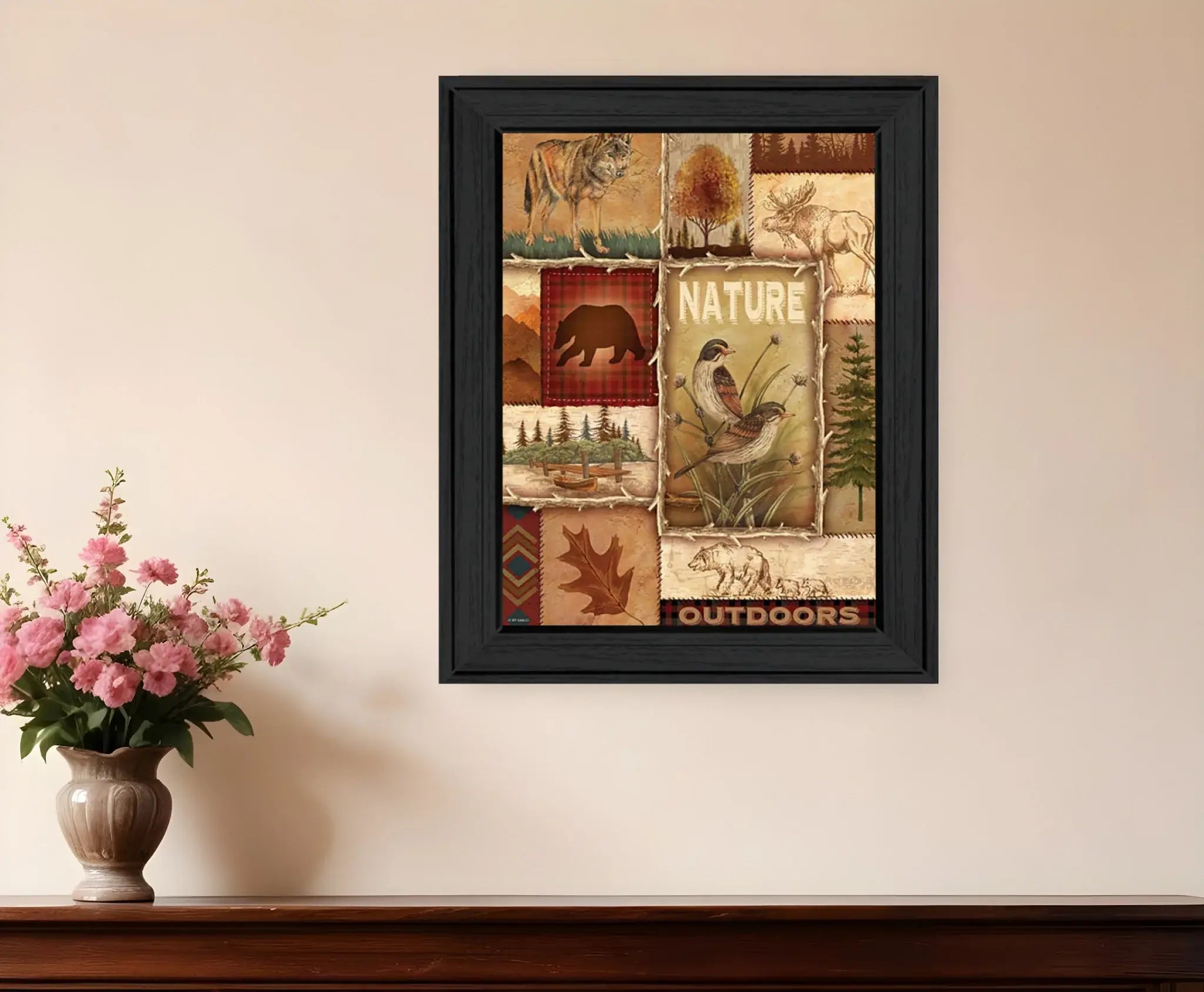 Lodge Collage II Black Framed Print Wall Art - Homeroots - Flyclothing LLC