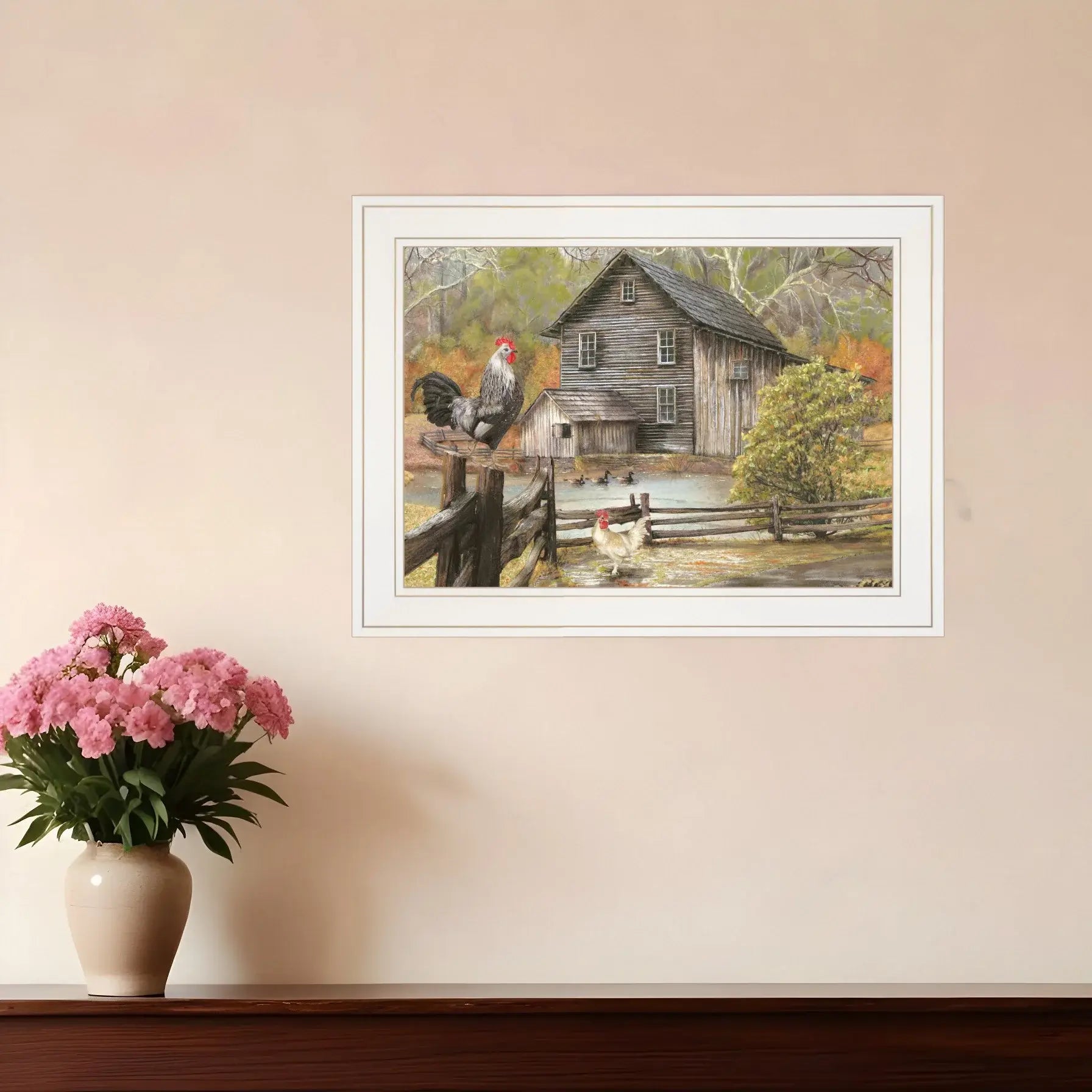 Down on the Farm I White Framed Print Wall Art - Homeroots - Flyclothing LLC