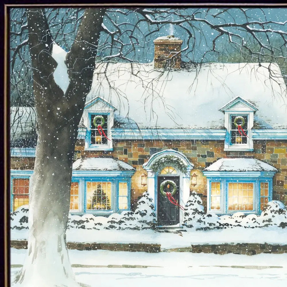 Snow Softly Falling 2 Black Framed Print Wall Art - Homeroots - Flyclothing LLC