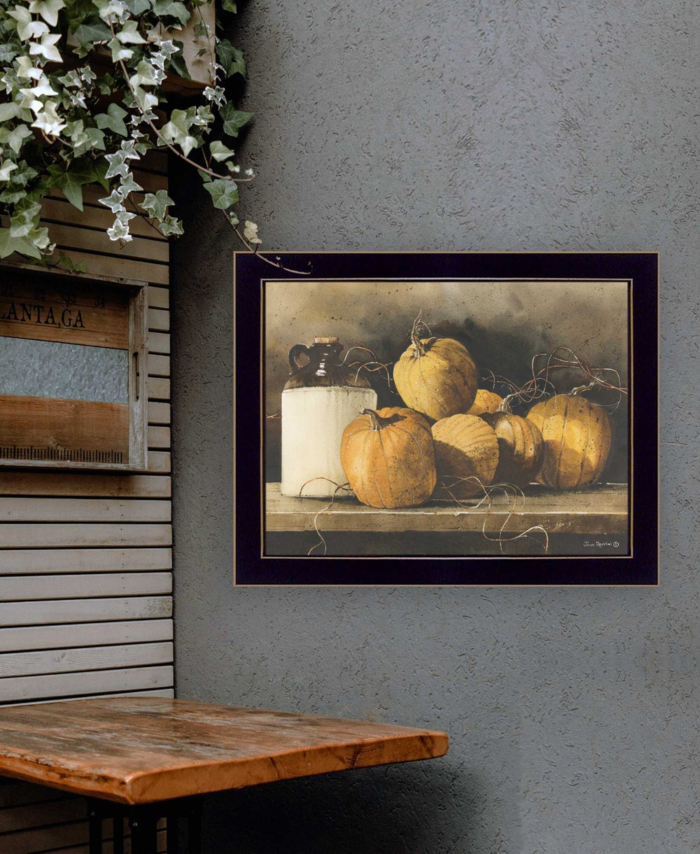 Jugs and Pumpkins 2 Black Framed Print Wall Art - Homeroots - Flyclothing LLC