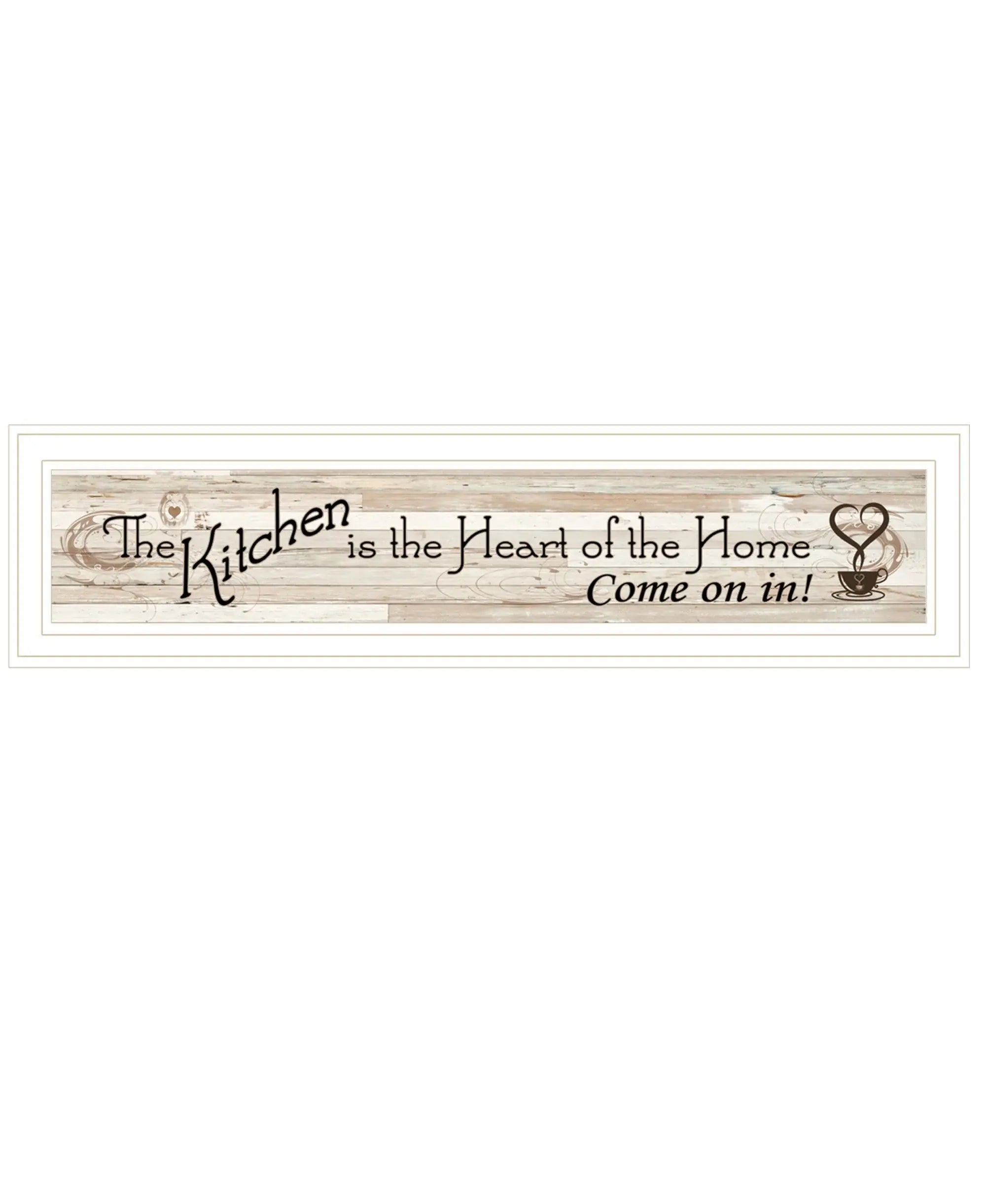 Kitchen is the Heart of the Home 13 White Framed Print Kitchen Wall Art - Homeroots - Flyclothing LLC