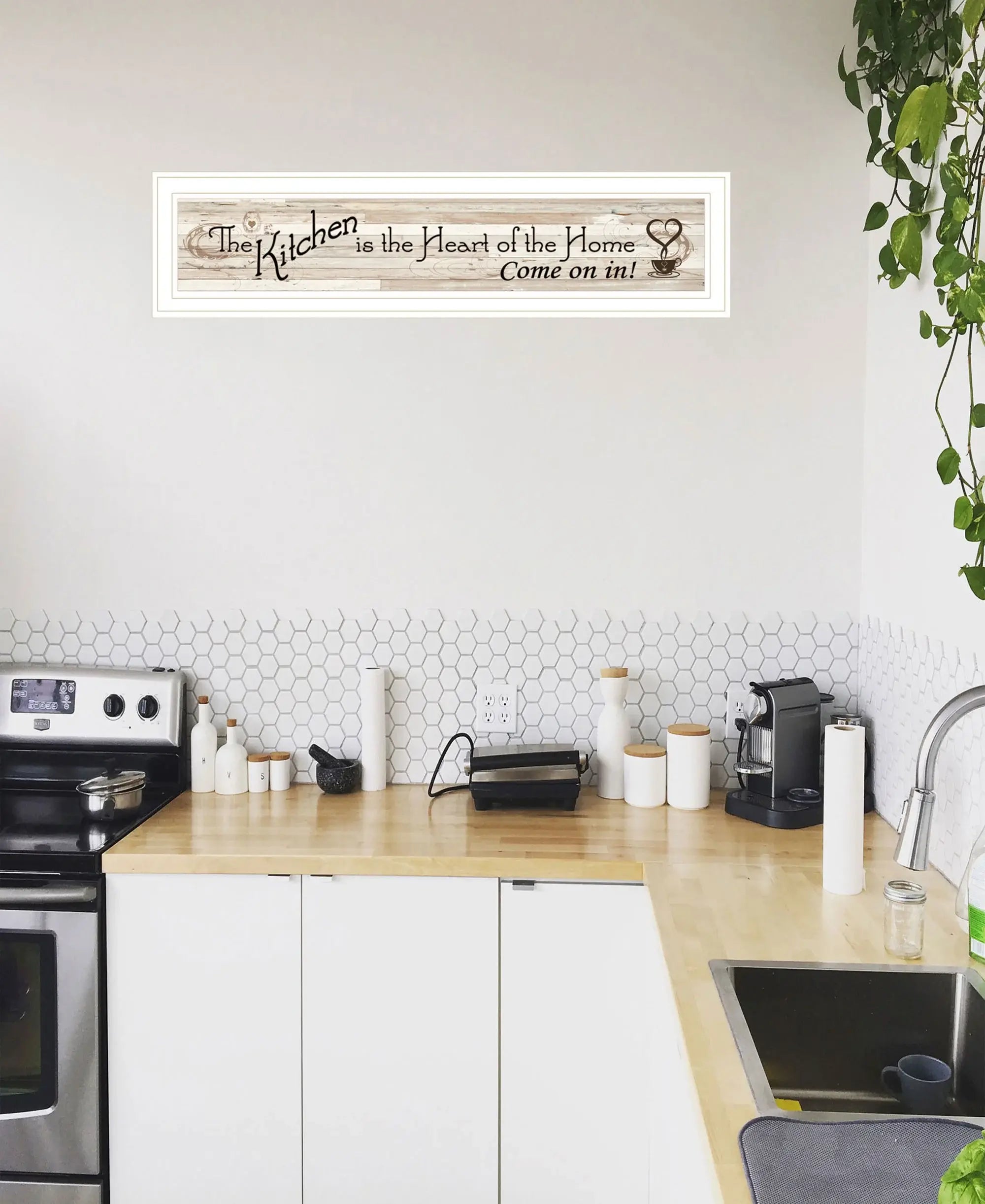 Kitchen is the Heart of the Home 13 White Framed Print Kitchen Wall Art - Homeroots - Flyclothing LLC
