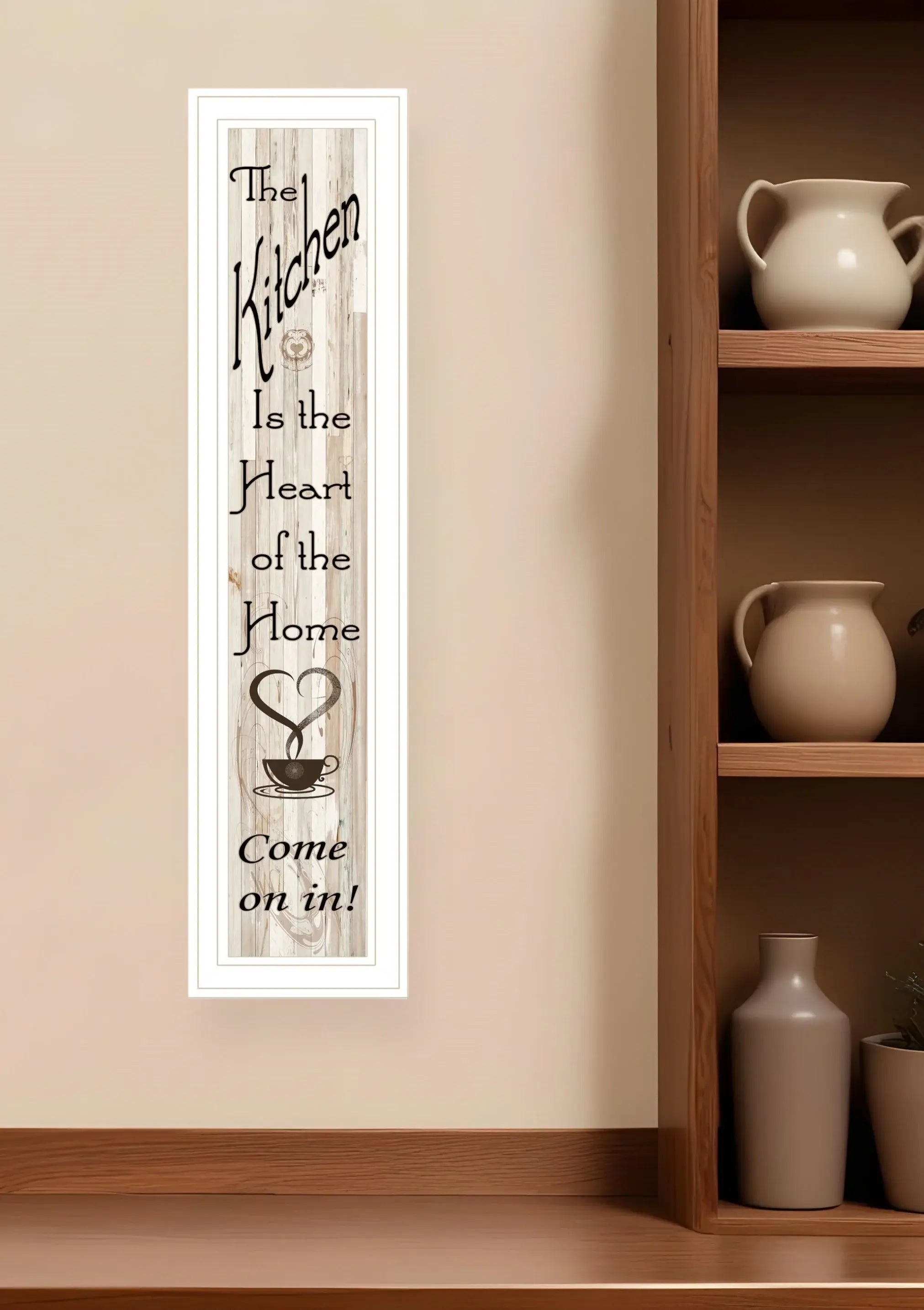 Kitchen is the Heart of the Home 15 White Framed Print Kitchen Wall Art - Homeroots - Flyclothing LLC