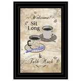 Sit Long Talk Much 4 Black Framed Print Kitchen Wall Art - Homeroots - Flyclothing LLC