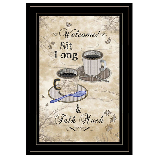 Sit Long Talk Much 4 Black Framed Print Kitchen Wall Art - Homeroots - Flyclothing LLC