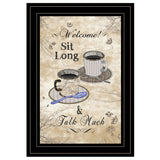 Sit Long Talk Much 4 Black Framed Print Kitchen Wall Art - Homeroots