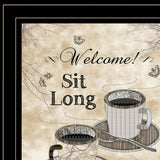 Sit Long Talk Much 4 Black Framed Print Kitchen Wall Art - Homeroots