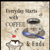 Everyday Starts with Coffee 4 Black Framed Print Kitchen Wall Art - Homeroots