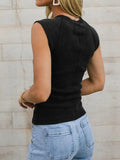 Exposed Seam Round Neck Tank - Trendsi