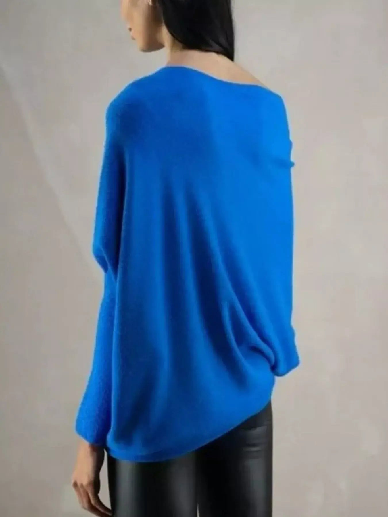 Boat Neck Long Sleeve Sweater - Trendsi - Flyclothing LLC