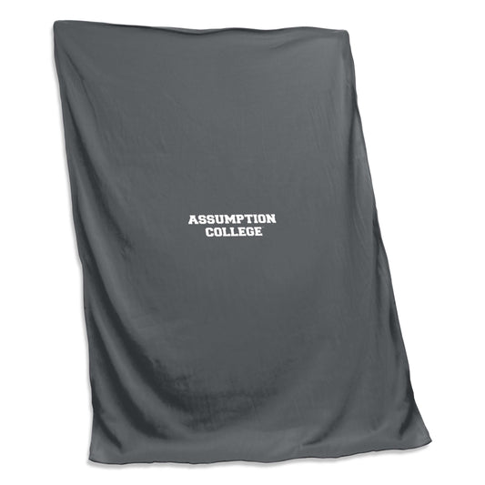 Assumption College Wordmark Charcoal Sweatshirt Blanket (Screened) - Logo Brands - Flyclothing LLC