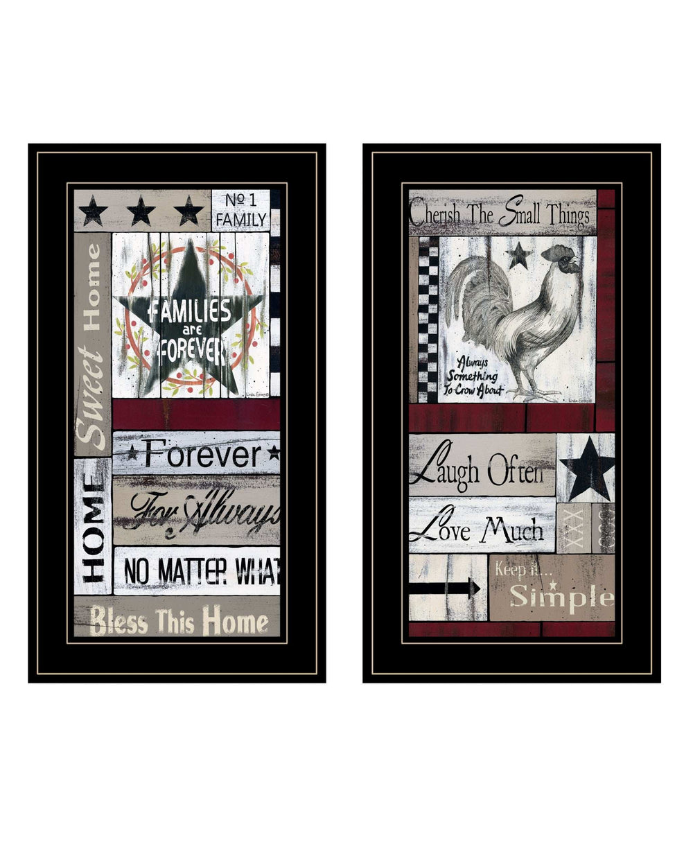Set Of Two Family Wisdom Black Framed Print Wall Art - Homeroots - Flyclothing LLC