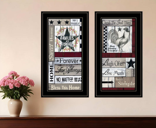 Set Of Two Family Wisdom Black Framed Print Wall Art - Homeroots - Flyclothing LLC