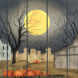 Harvest Moon Pumpkins Unframed Picket Fence Wall Art - Homeroots