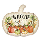Welcome Pumpkin Wood Plank Wall Art - Homeroots - Flyclothing LLC