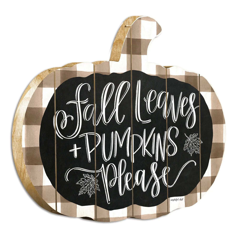 Fall Leaves and Pumpkins Please Unframed Print Wall Art - Homeroots - Flyclothing LLC
