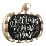 Fall Leaves and Pumpkins Please Unframed Print Wall Art - Homeroots
