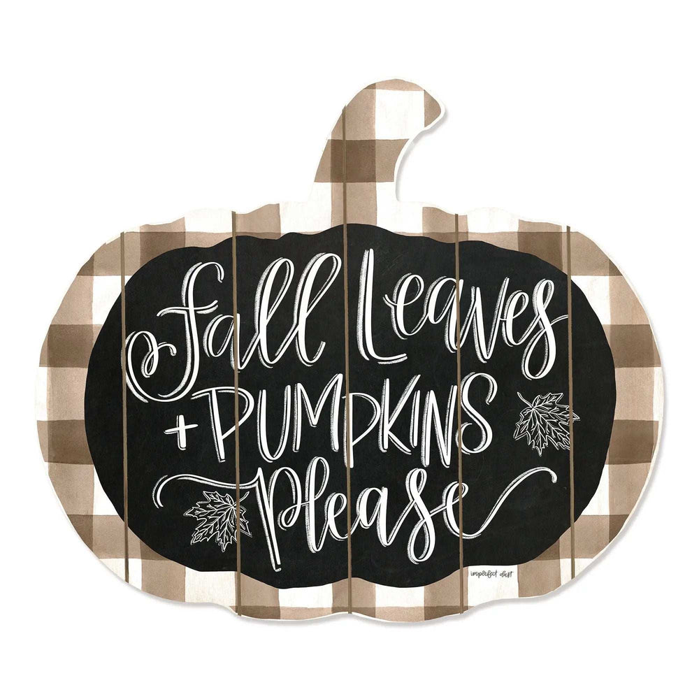 Fall Leaves and Pumpkins Please Unframed Print Wall Art - Homeroots - Flyclothing LLC