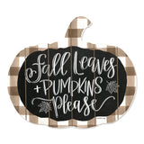 Fall Leaves and Pumpkins Please Unframed Print Wall Art - Homeroots