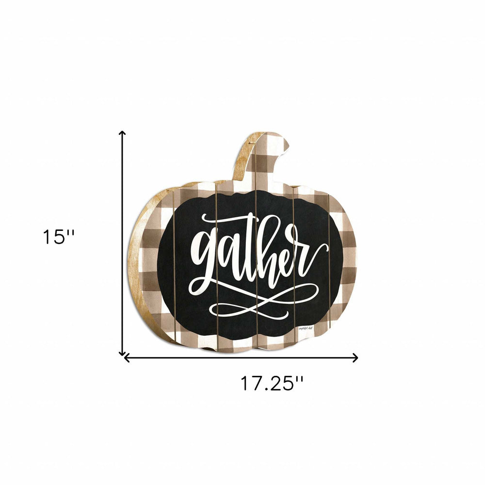 Gather Printed on a Pumpkin Unframed Print Wall Art - Homeroots - Flyclothing LLC