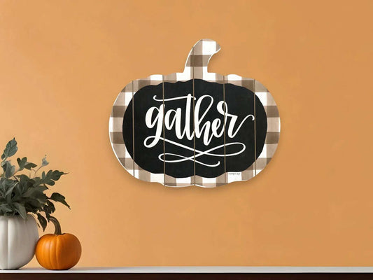 Gather Printed on a Pumpkin Unframed Print Wall Art - Homeroots - Flyclothing LLC
