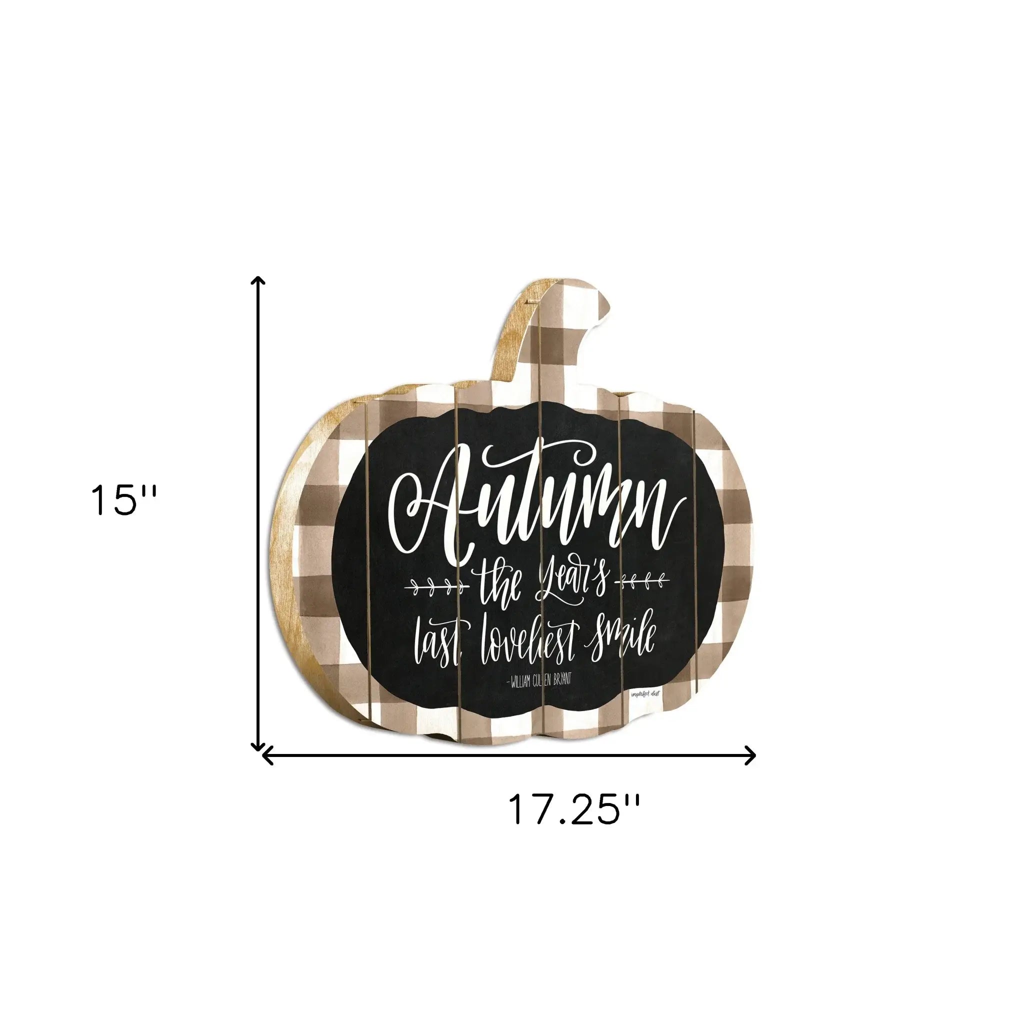 Autumn The Years Last Loveliest Smile Pumpkin Shape Wall Art - Homeroots - Flyclothing LLC