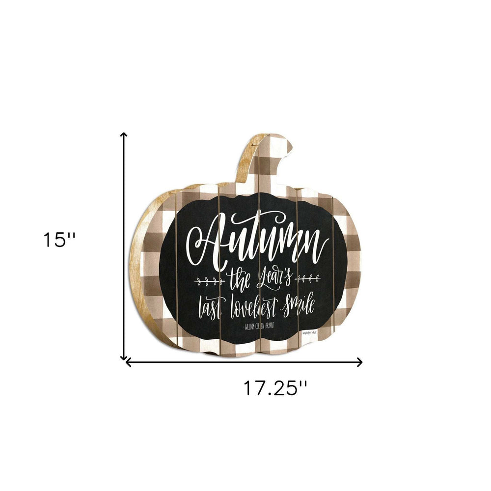 Autumn The Years Last Loveliest Smile Pumpkin Shape Wall Art - Homeroots - Flyclothing LLC