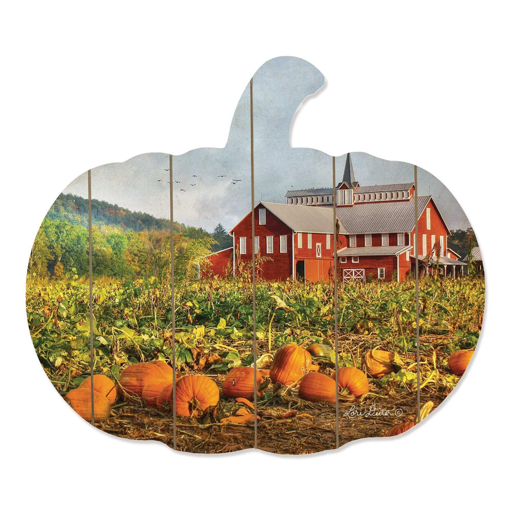 Red Barn Pumpkin Patch Unframed Print Wall Art - Homeroots - Flyclothing LLC
