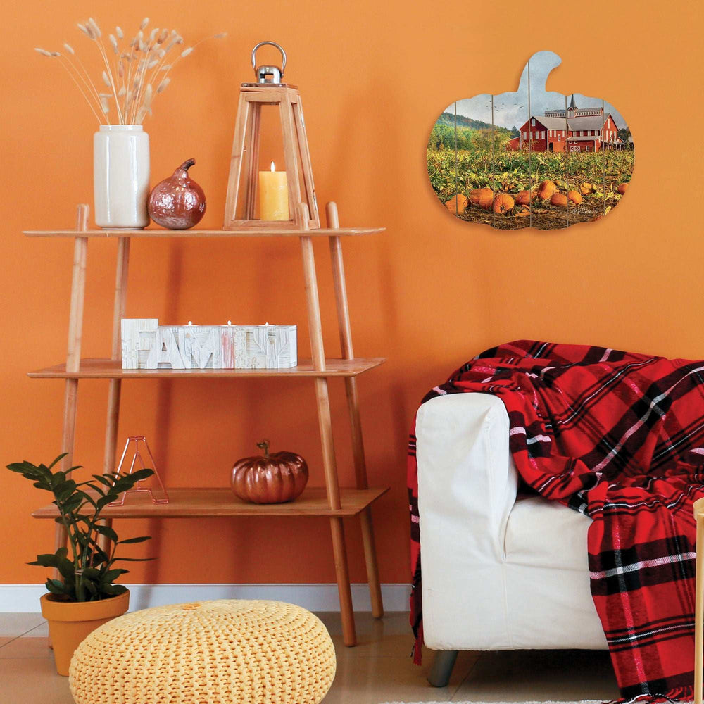 Red Barn Pumpkin Patch Unframed Print Wall Art - Homeroots - Flyclothing LLC