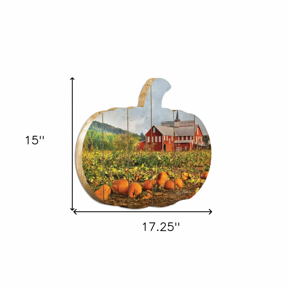 Red Barn Pumpkin Patch Unframed Print Wall Art - Homeroots - Flyclothing LLC