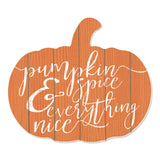 Orange and White Pumpkin Spice and Everything Nice Pumpkin Shaped Wall Art - Homeroots