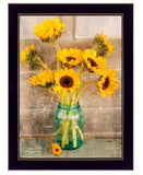 Country Sunflowers 1 Black Framed Print Wall Art - Homeroots