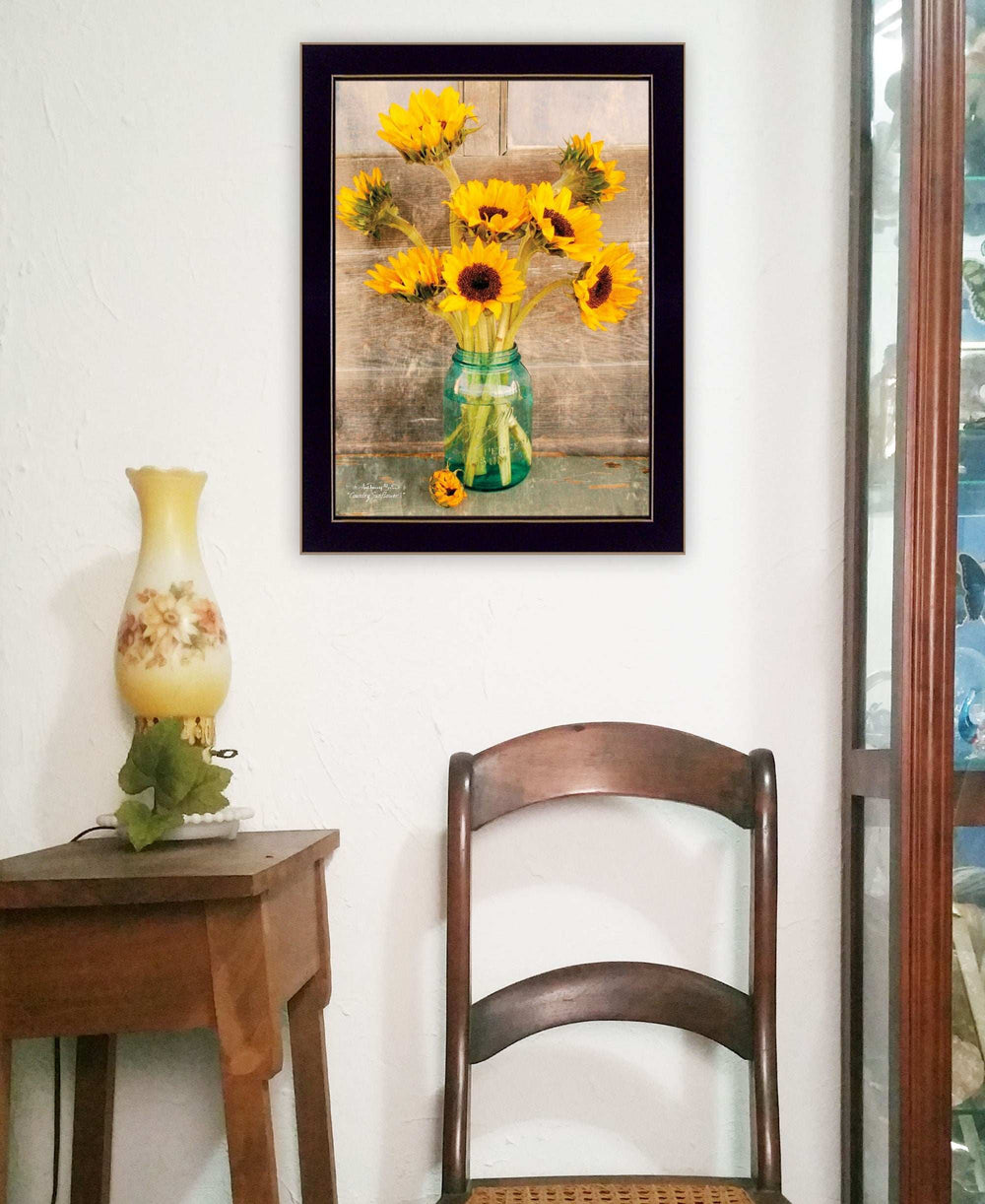 Country Sunflowers 1 Black Framed Print Wall Art - Homeroots - Flyclothing LLC