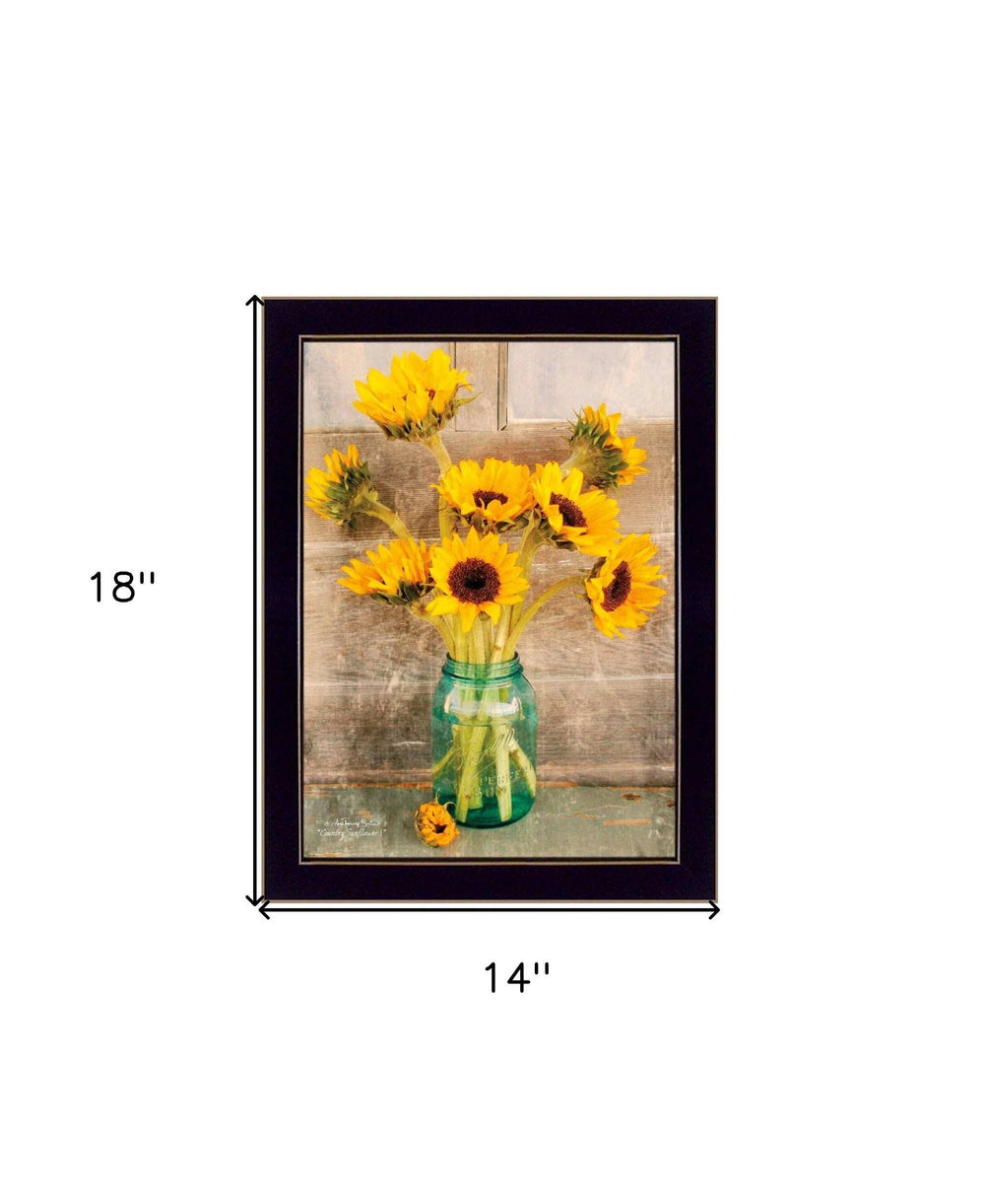 Country Sunflowers 1 Black Framed Print Wall Art - Homeroots - Flyclothing LLC