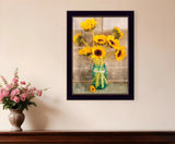 Country Sunflowers 1 Black Framed Print Wall Art - Homeroots