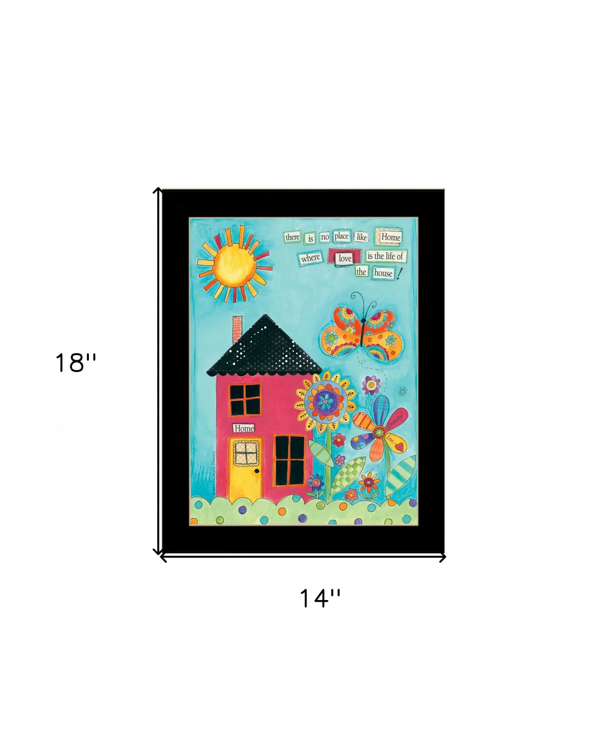 No Place Like Home 3 Black Framed Print Wall Art - Homeroots - Flyclothing LLC