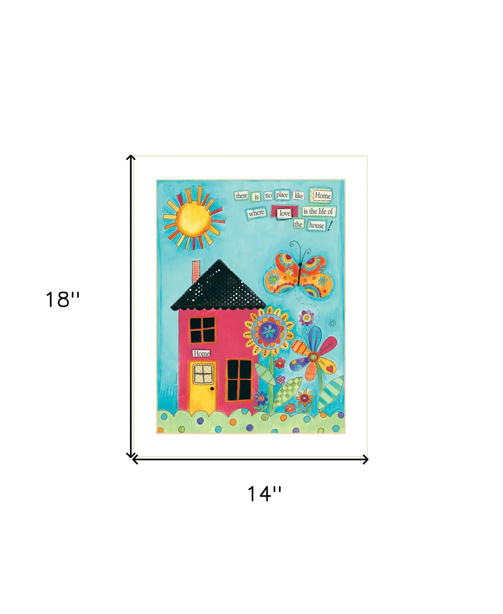 No Place Like Home 4 White Framed Print Wall Art - Homeroots - Flyclothing LLC