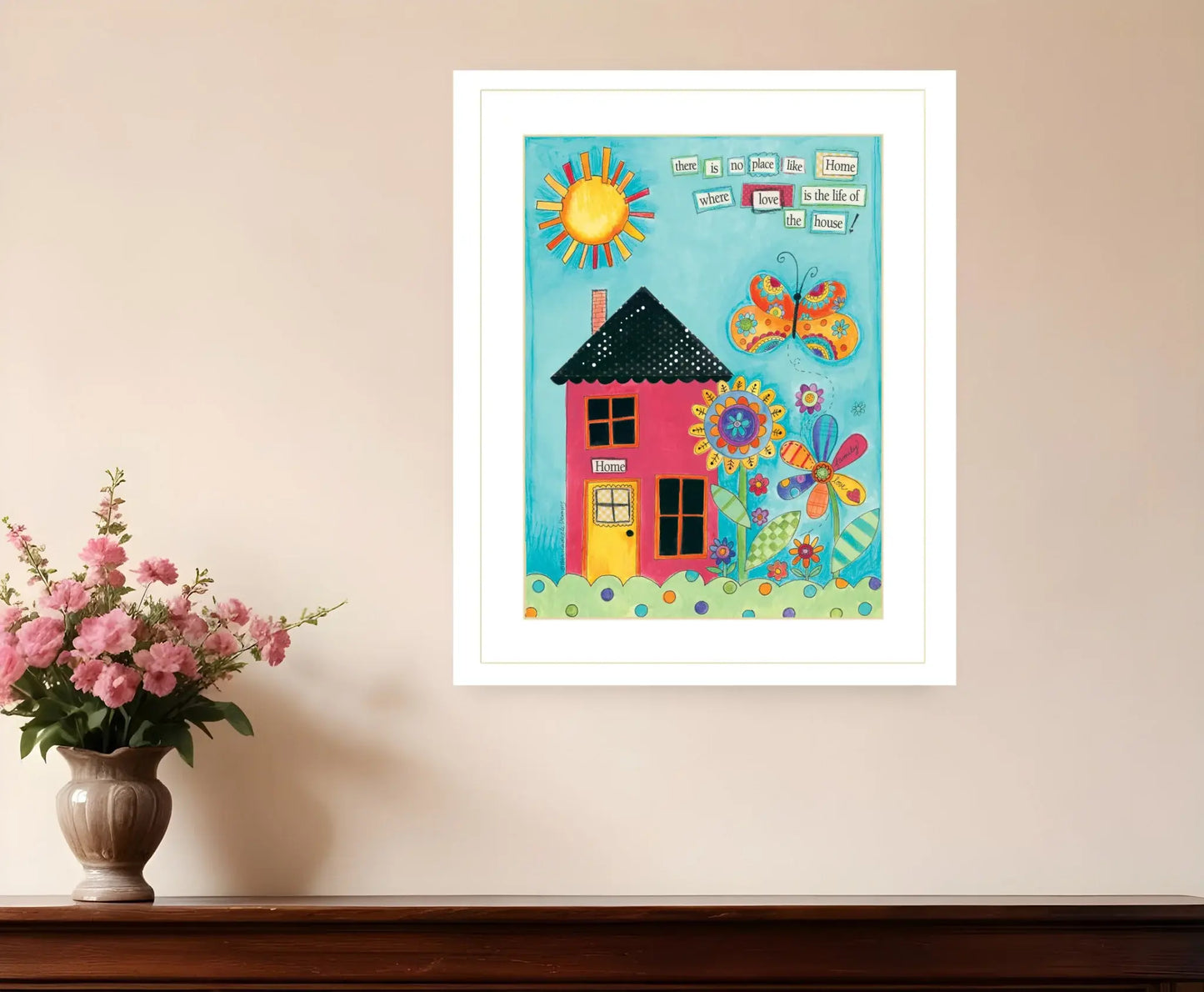 No Place Like Home 4 White Framed Print Wall Art - Homeroots - Flyclothing LLC