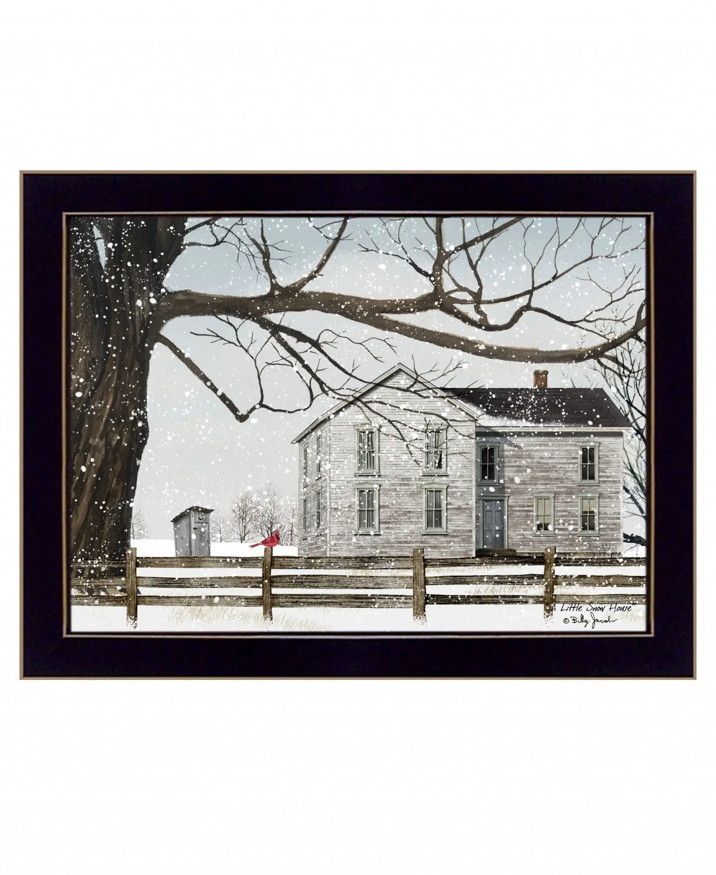 A Little Snow House 1 Black Framed Print Wall Art - Homeroots - Flyclothing LLC