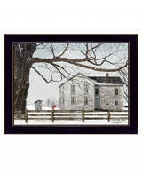 A Little Snow House 1 Black Framed Print Wall Art - Homeroots - Flyclothing LLC