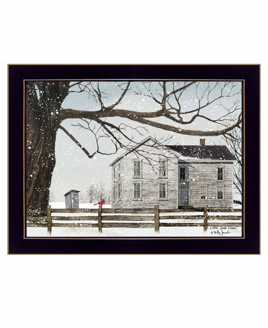 A Little Snow House 1 Black Framed Print Wall Art - Homeroots - Flyclothing LLC